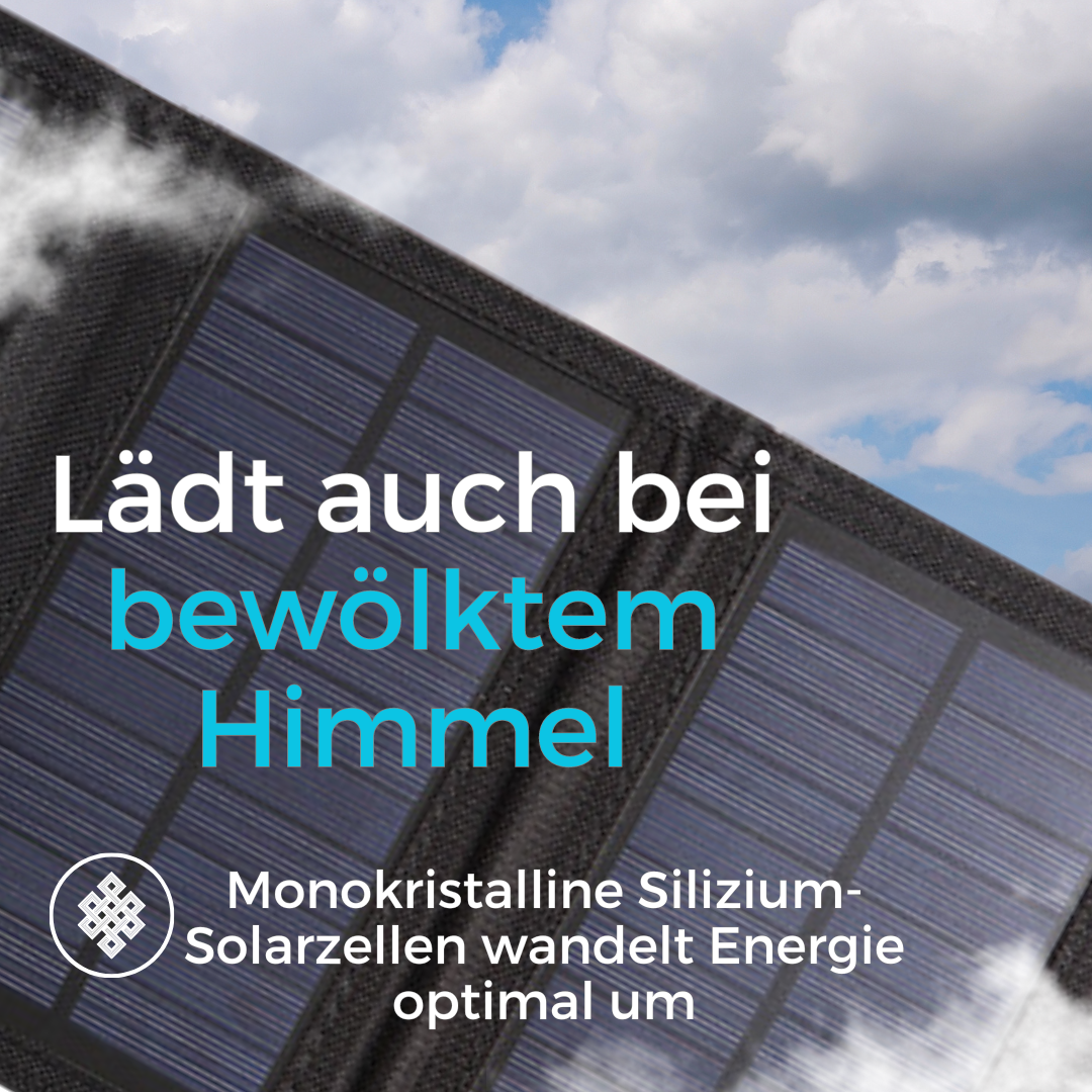 POWER Tragbare Solarpanel mit USB-Anschluss für unterwegs